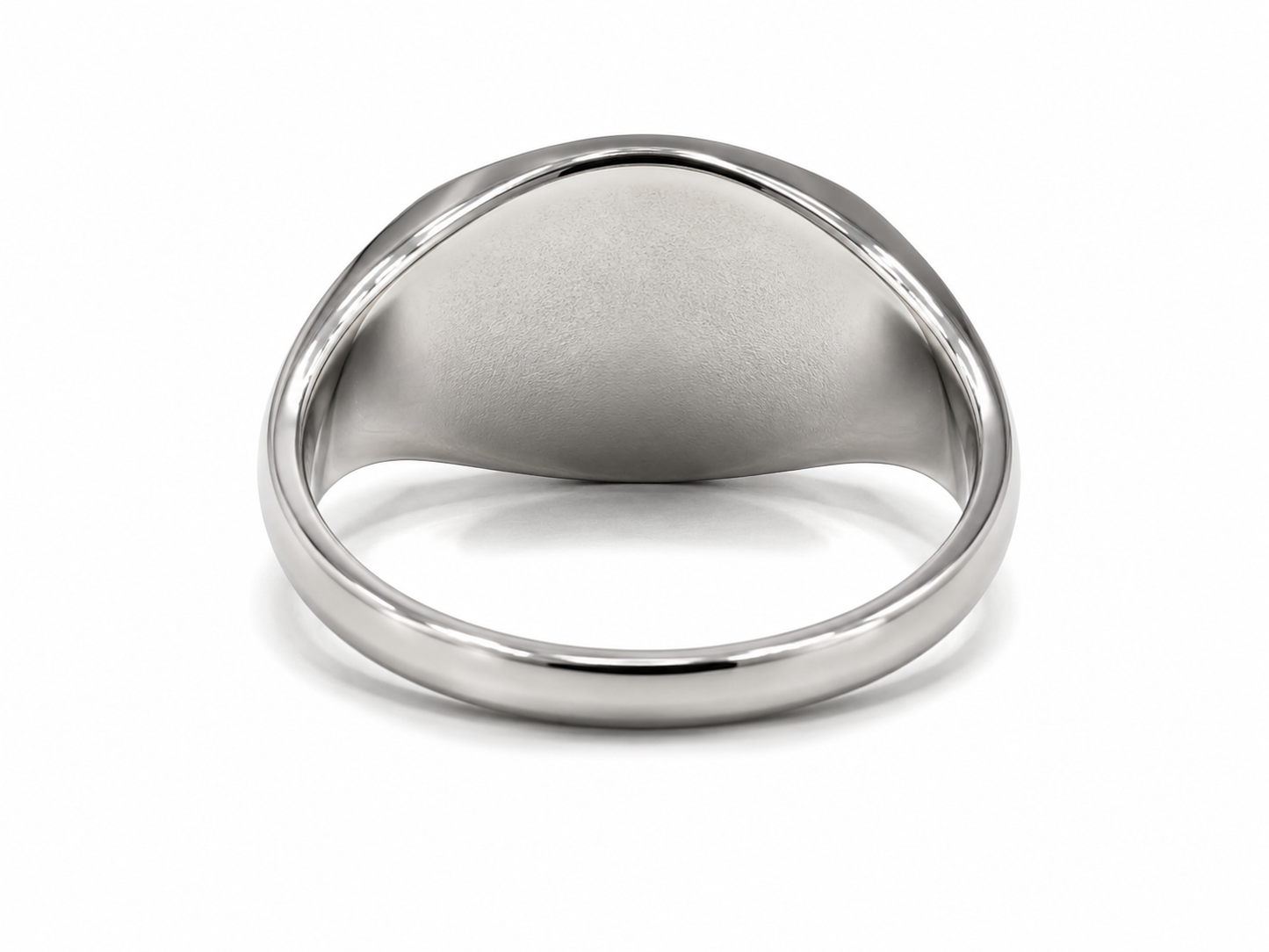 Men's Silver Stainless Steel Minimalist Oval Statement Ring