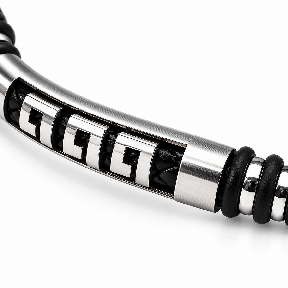 Black Braided Steel Bracelet