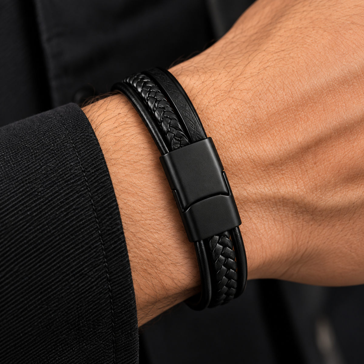 Classic Multi-Strand Leather Bracelet for Men