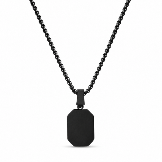 Black Pendant Necklace for Men