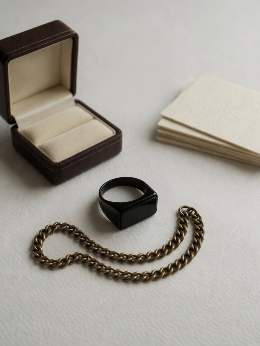 Midnight Black Signet Ring