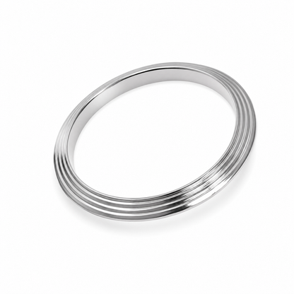 Stainless Steel Grooved Bangle Bracelet
