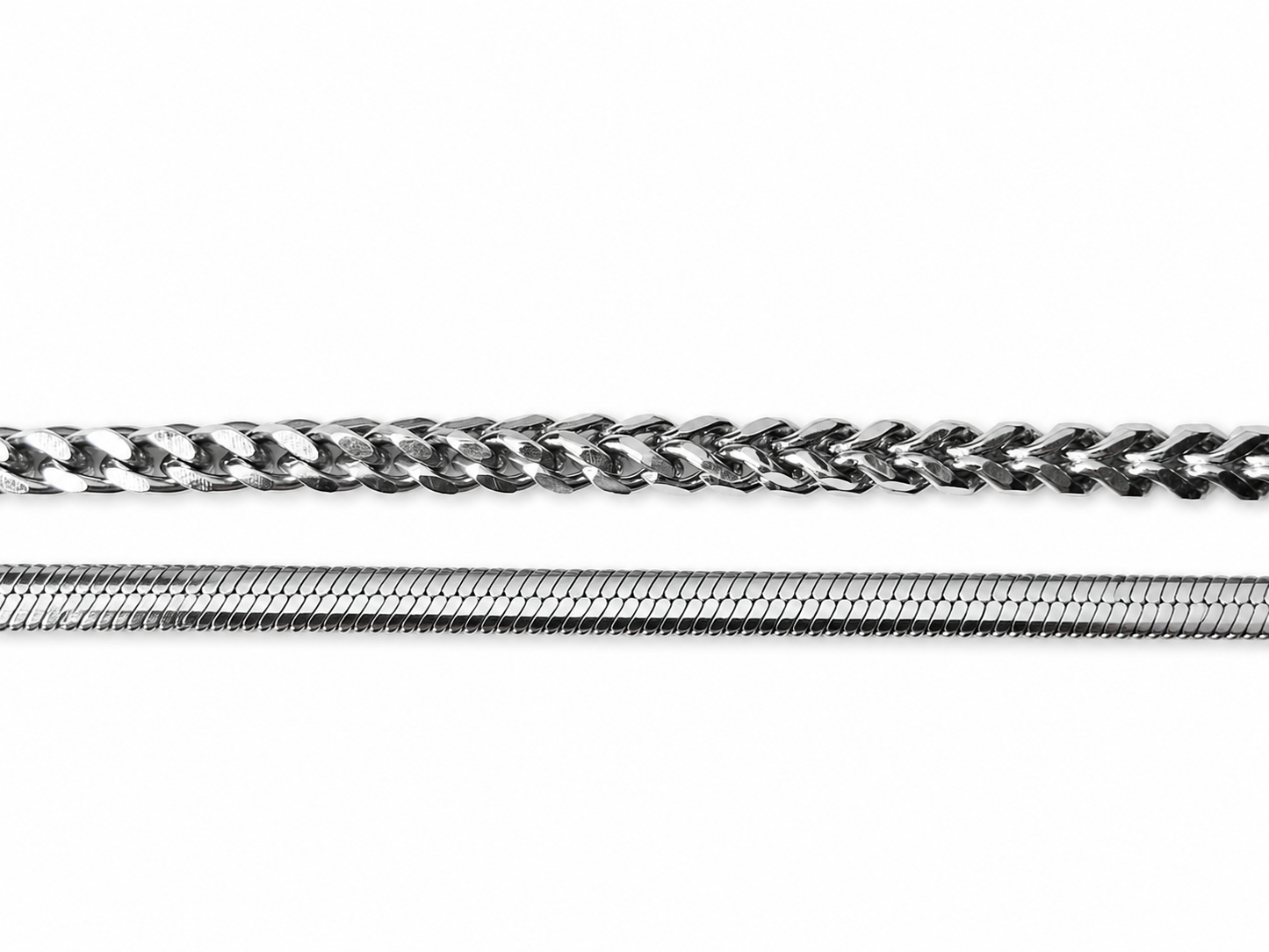 Stainless Steel Silver Double Chain Bracelet
