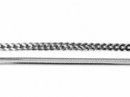 Stainless Steel Silver Double Chain Bracelet