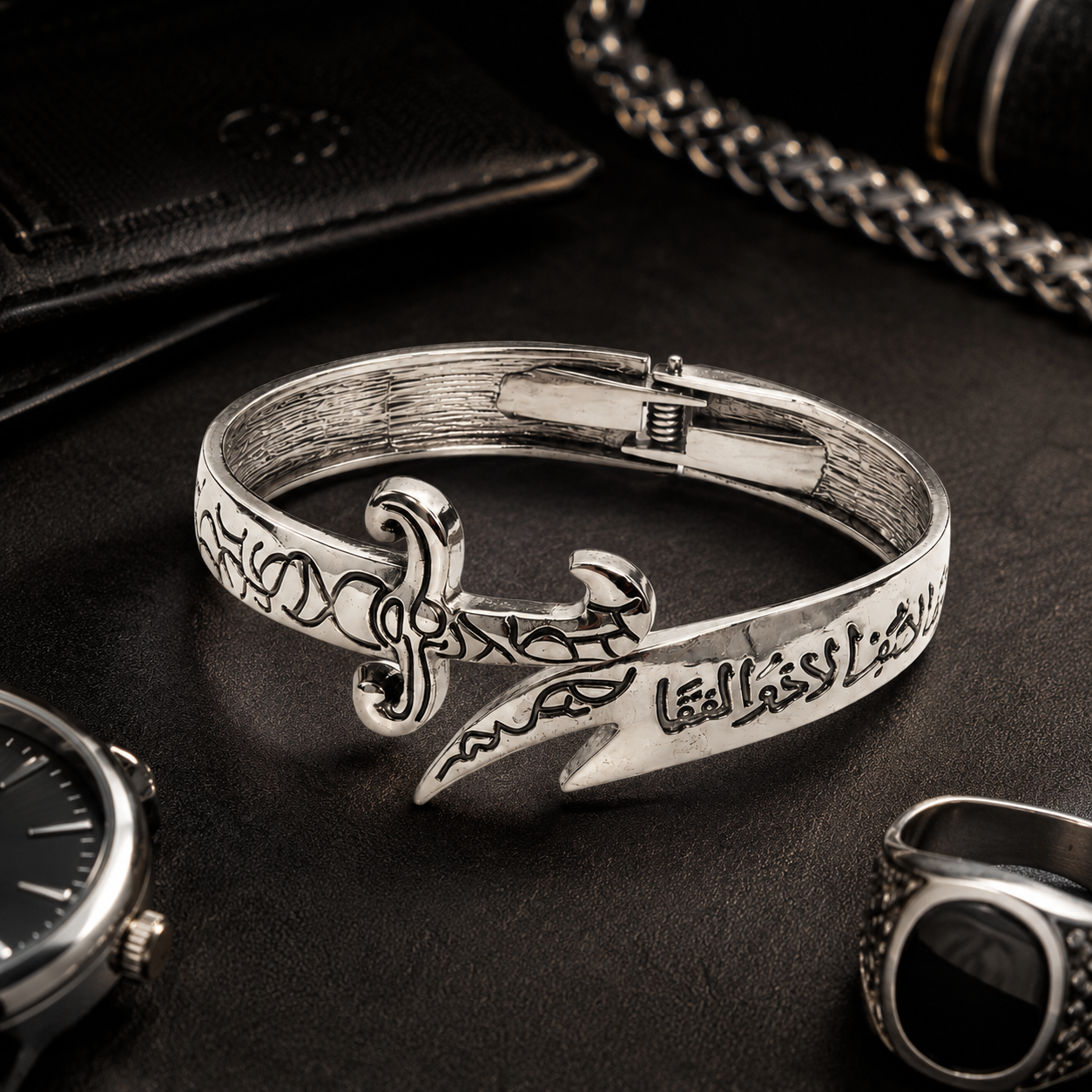 Silver Zulfiqar Sword Bracelet