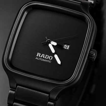 Men’s Luxury Square Automatic Watch – Black