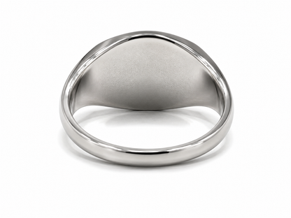 Men's Silver Stainless Steel Minimalist Oval Statement Ring
