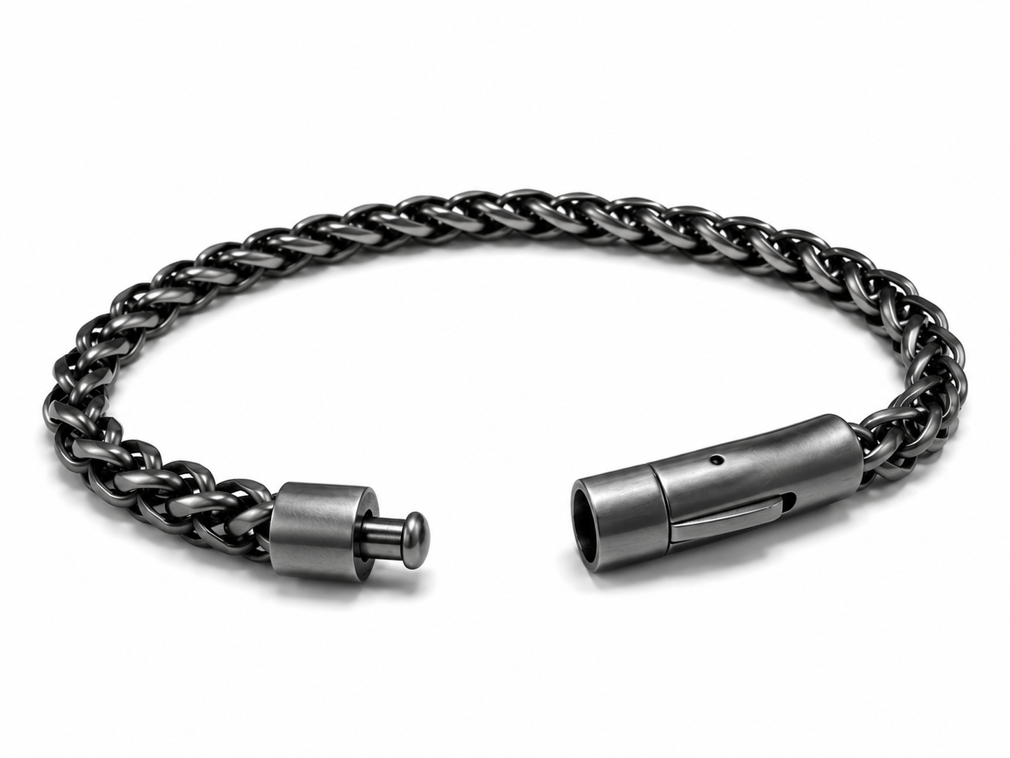 Men's 8mm Gunmetal Stainless Steel Phantom Chain Bracelet