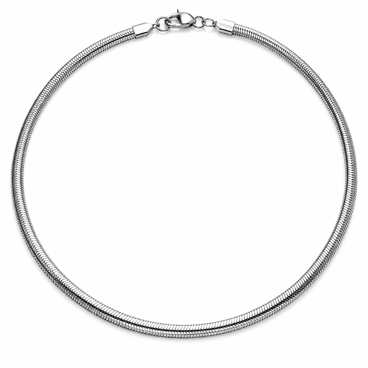 Men's Silver Stainless Steel Snake Chain Necklace