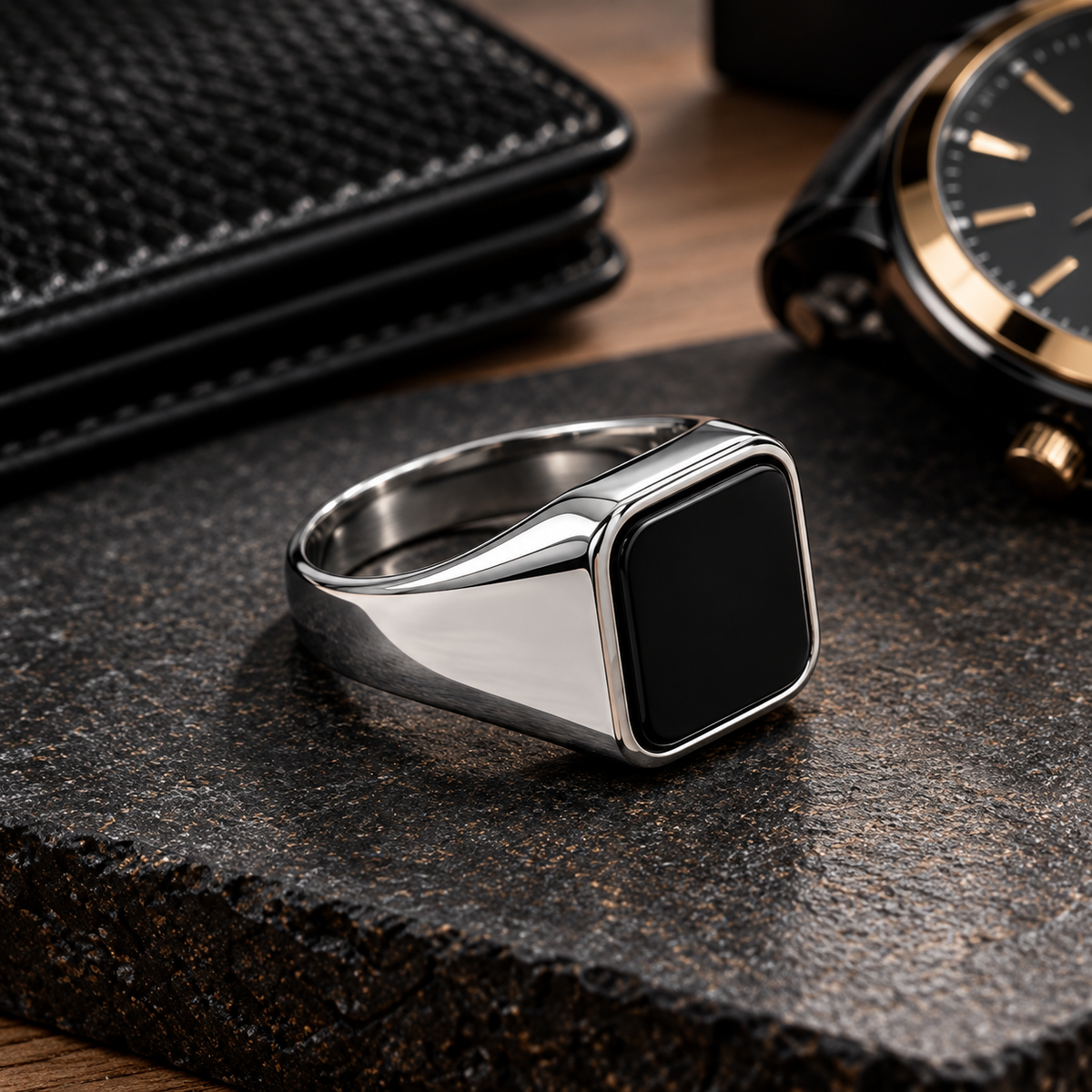 Men’s Black Onyx Signet Ring
