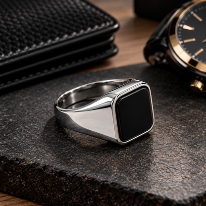 Men’s Black Onyx Signet Ring