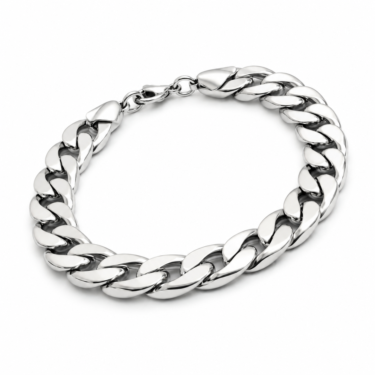 Silver Cuban Link Bracelet – Stainless Steel Chain Bracelet