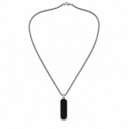 Men's Black Bar Pendant Necklace