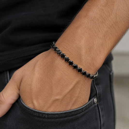 Black Stone Tennis Bracelet