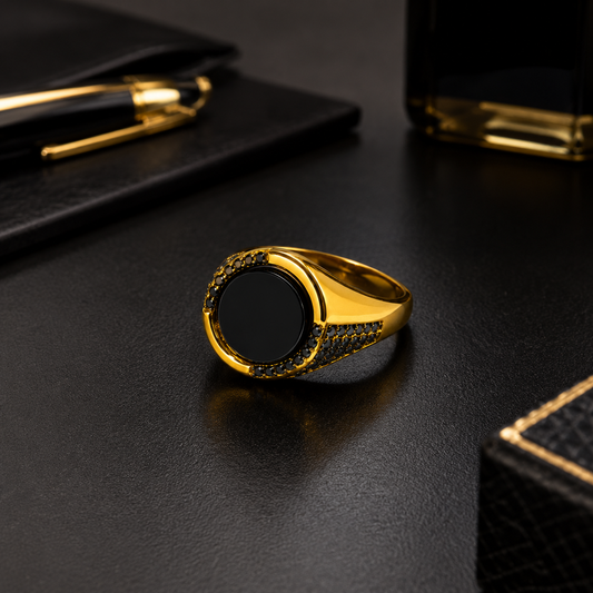 Men's Royal Gold Eclipse Ring – Stainless Steel