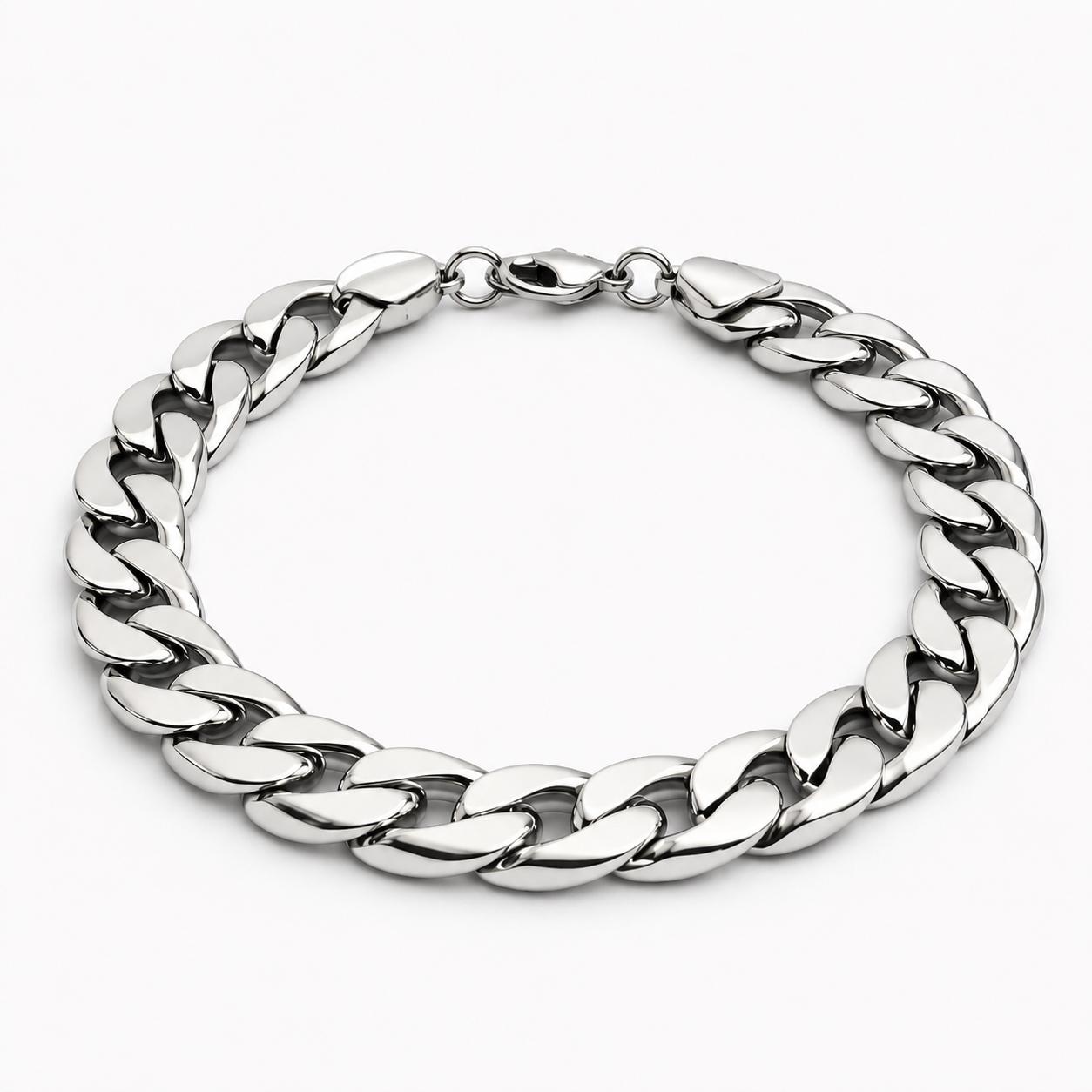 Silver Cuban Link Bracelet – Stainless Steel Chain Bracelet