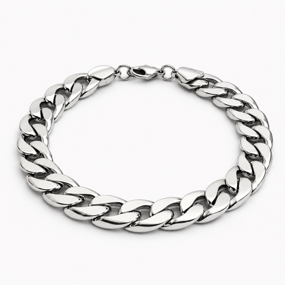 Silver Cuban Link Bracelet – Stainless Steel Chain Bracelet