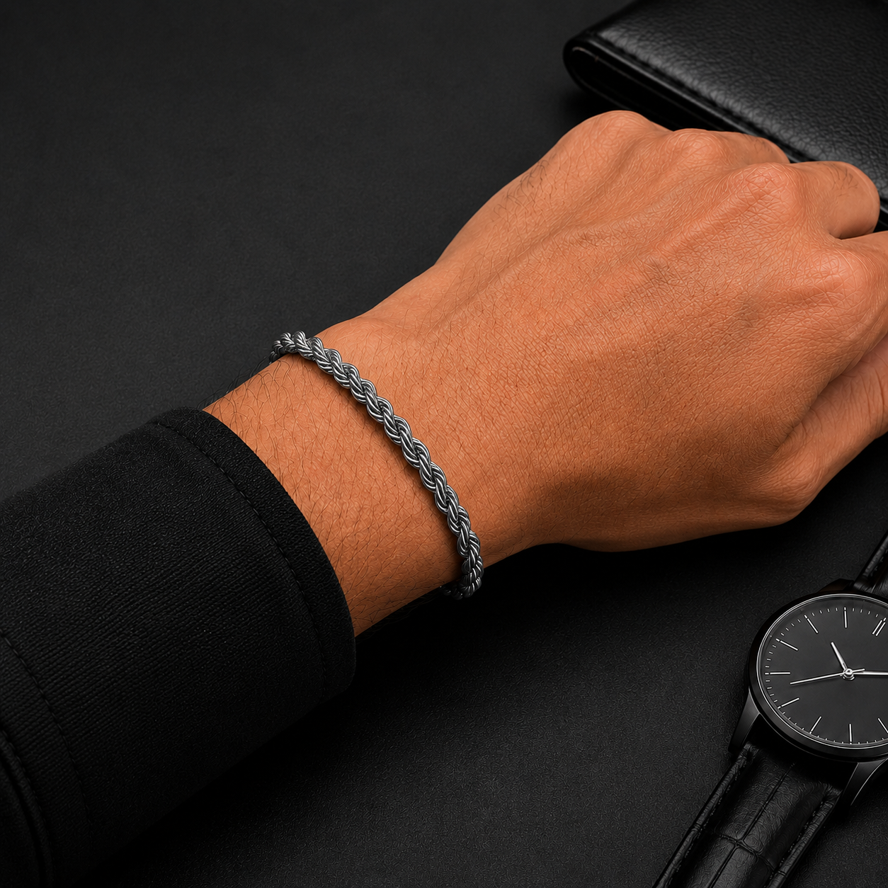 Men's Stainless Steel Rope Chain Bracelet