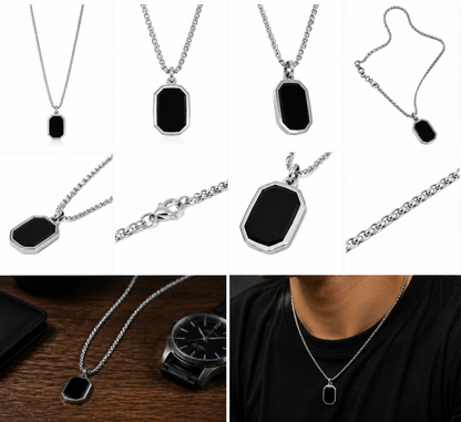 Double-Sided Stainless Steel Pendant Necklace
