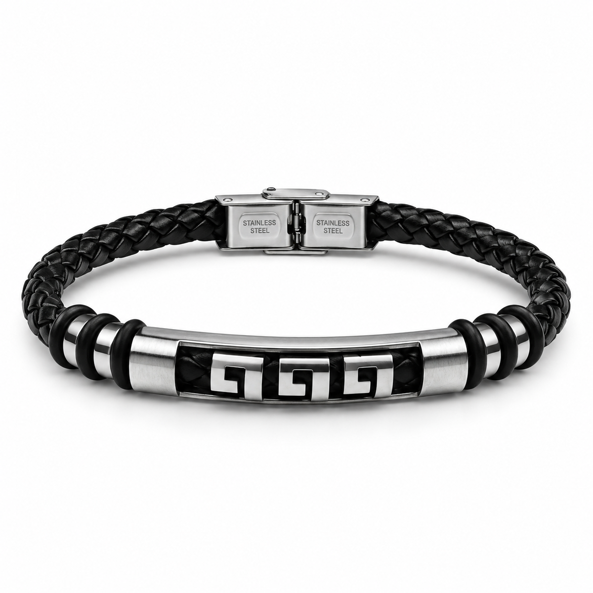 Black Braided Steel Bracelet