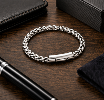 Men's 8mm Gunmetal Stainless Steel Phantom Chain Bracelet