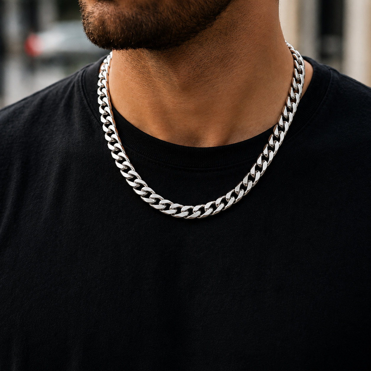 Men's Silver Cuban Link Necklace
