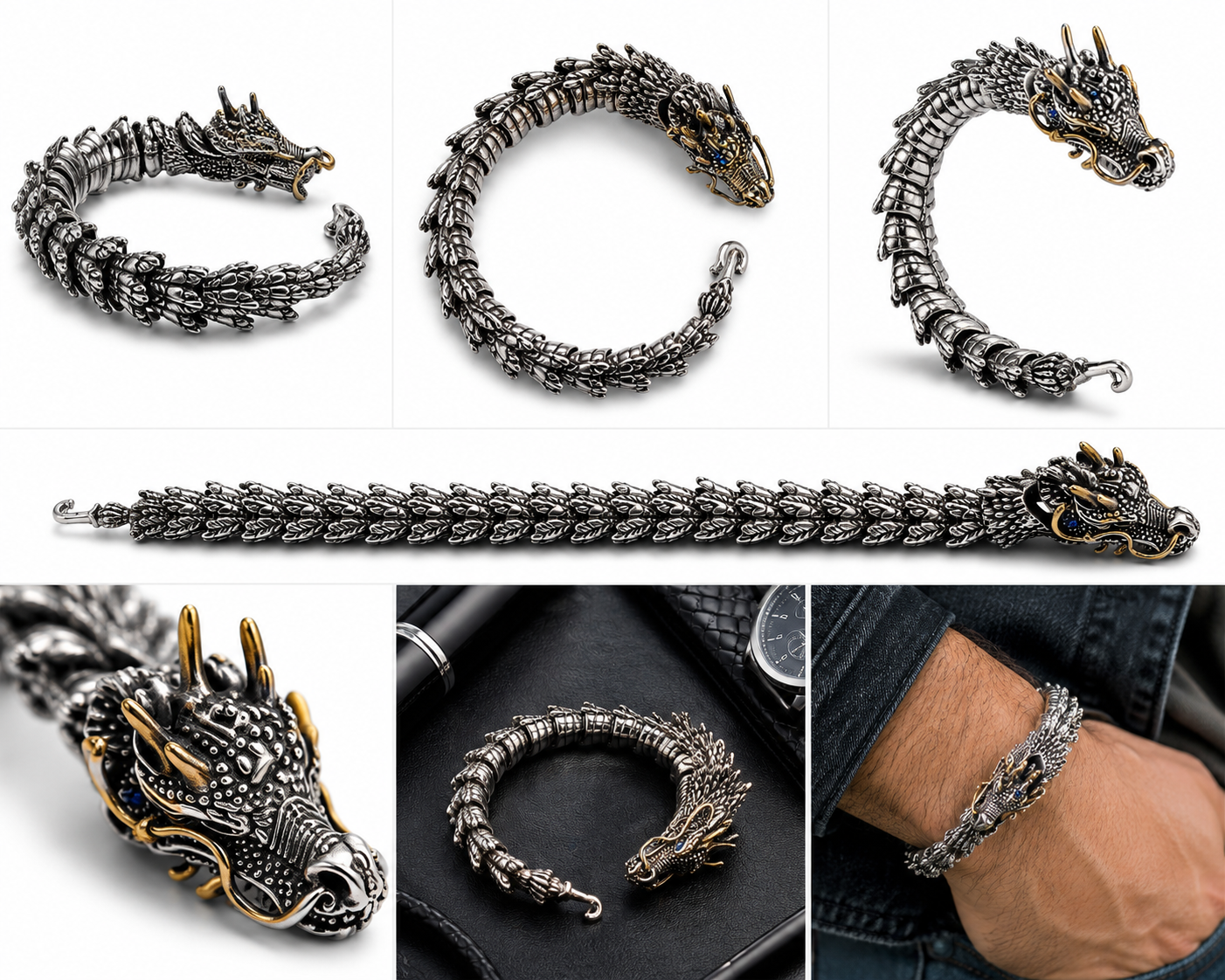 Dragon Stainless Steel Bracelet for Men