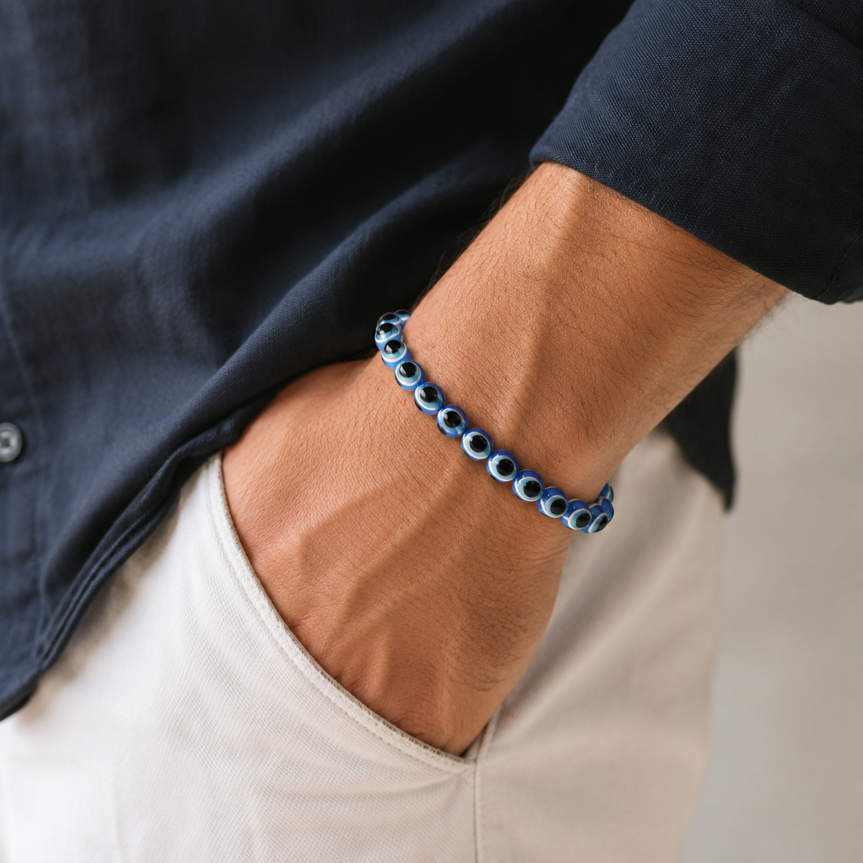 Evil BLUE Eye Beaded Bracelet