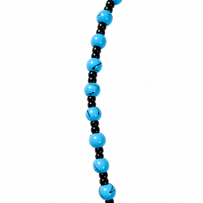 Turquoise Beaded Necklace – Black & Blue Bead Chain