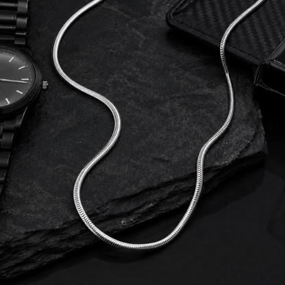 Men's Silver Stainless Steel Snake Chain Necklace