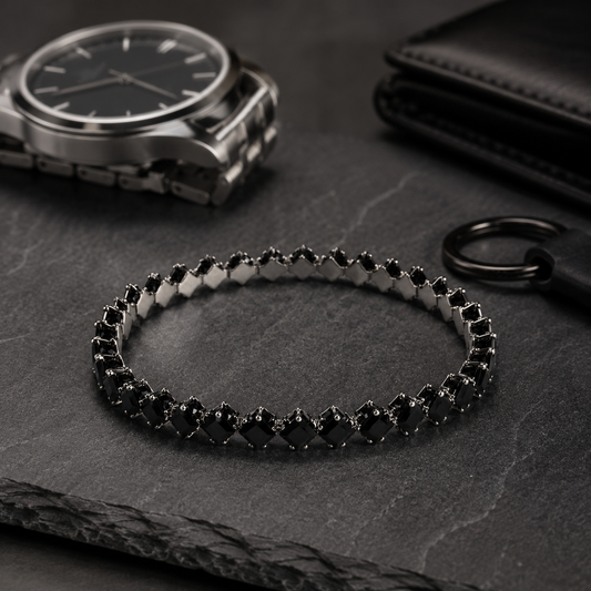Black Stone Tennis Bracelet