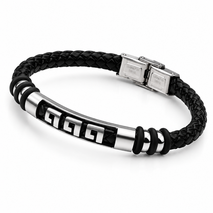 Black Braided Steel Bracelet