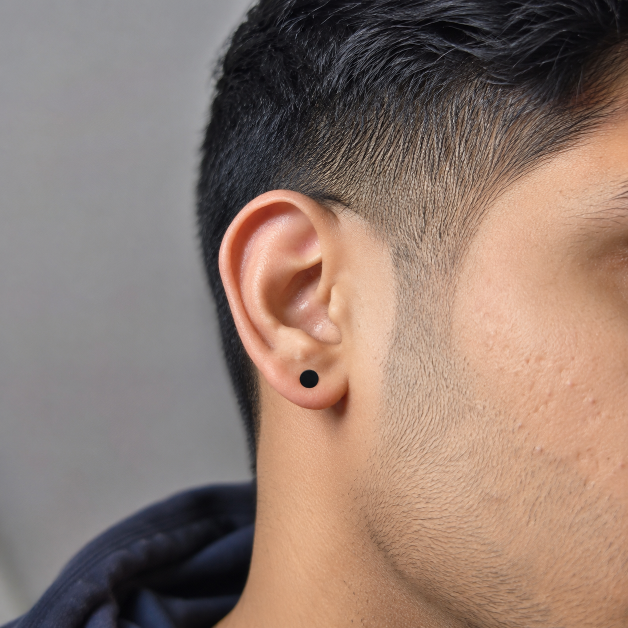 Double Chain Bracelet + Black Magnetic Ear Studs