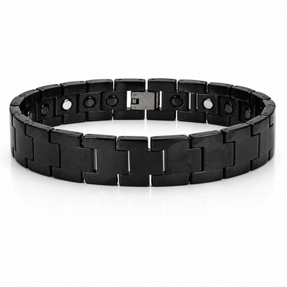 Men's Black Marble Stone Link Bracelet