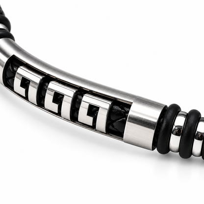 Black Braided Steel Bracelet
