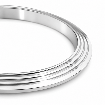 Stainless Steel Grooved Bangle Bracelet