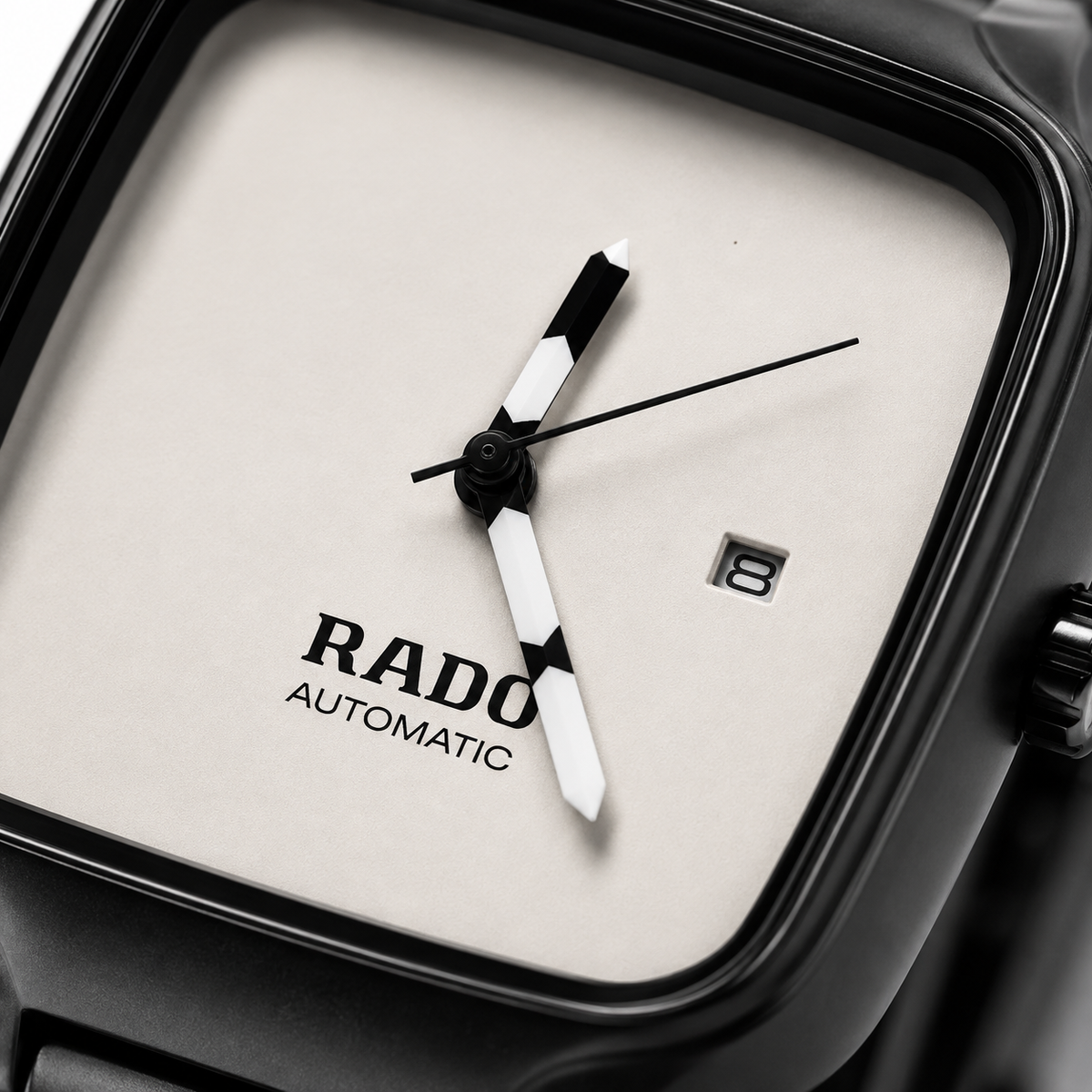 Men’s Luxury Square Automatic Watch – Black & White