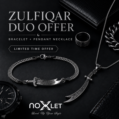 Silver Zulfiqar Duo Offer – Bracelet + Pendant Necklace