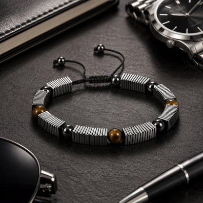 Men’s Stainless Steel Tiger Eye Bracelet