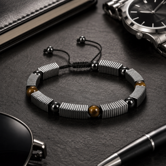 Men’s Stainless Steel Tiger Eye Bracelet
