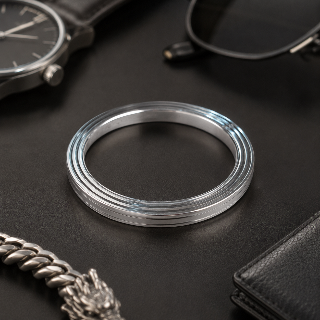 Stainless Steel Silver Bangle Bracelet for Men