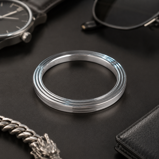Stainless Steel Silver Bangle Bracelet for Men