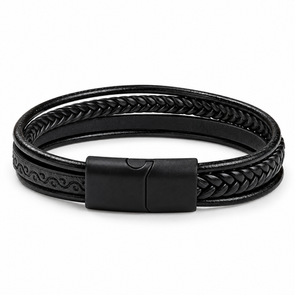 Classic Multi-Strand Leather Bracelet for Men