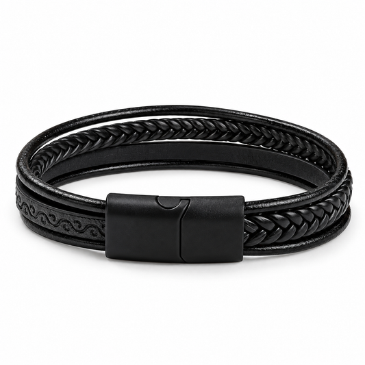 Classic Multi-Strand Leather Bracelet for Men