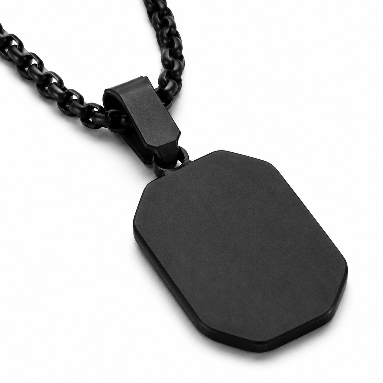 Black Pendant Necklace for Men