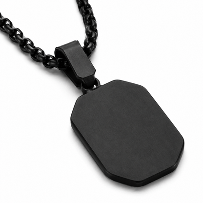 Black Pendant Necklace for Men