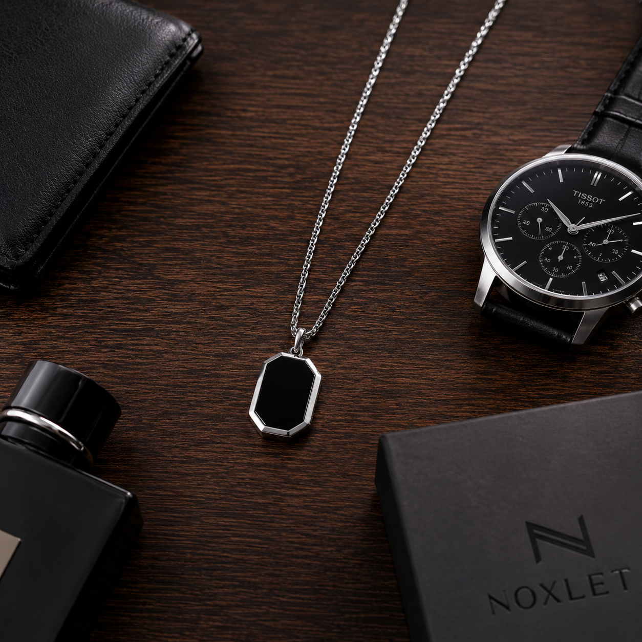 Double-Sided Stainless Steel Pendant Necklace