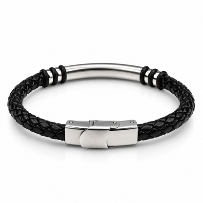 Black Braided Steel Bracelet