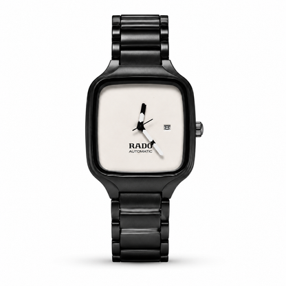 Men’s Luxury Square Automatic Watch – Black & White