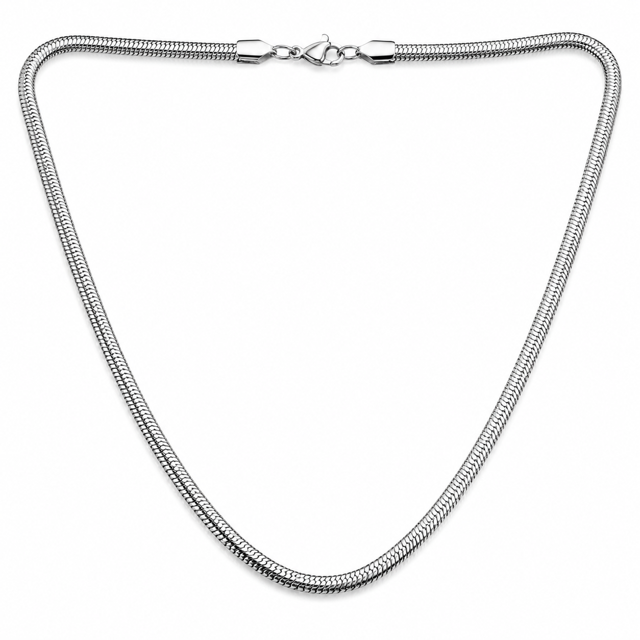 Men's Silver Stainless Steel Snake Chain Necklace